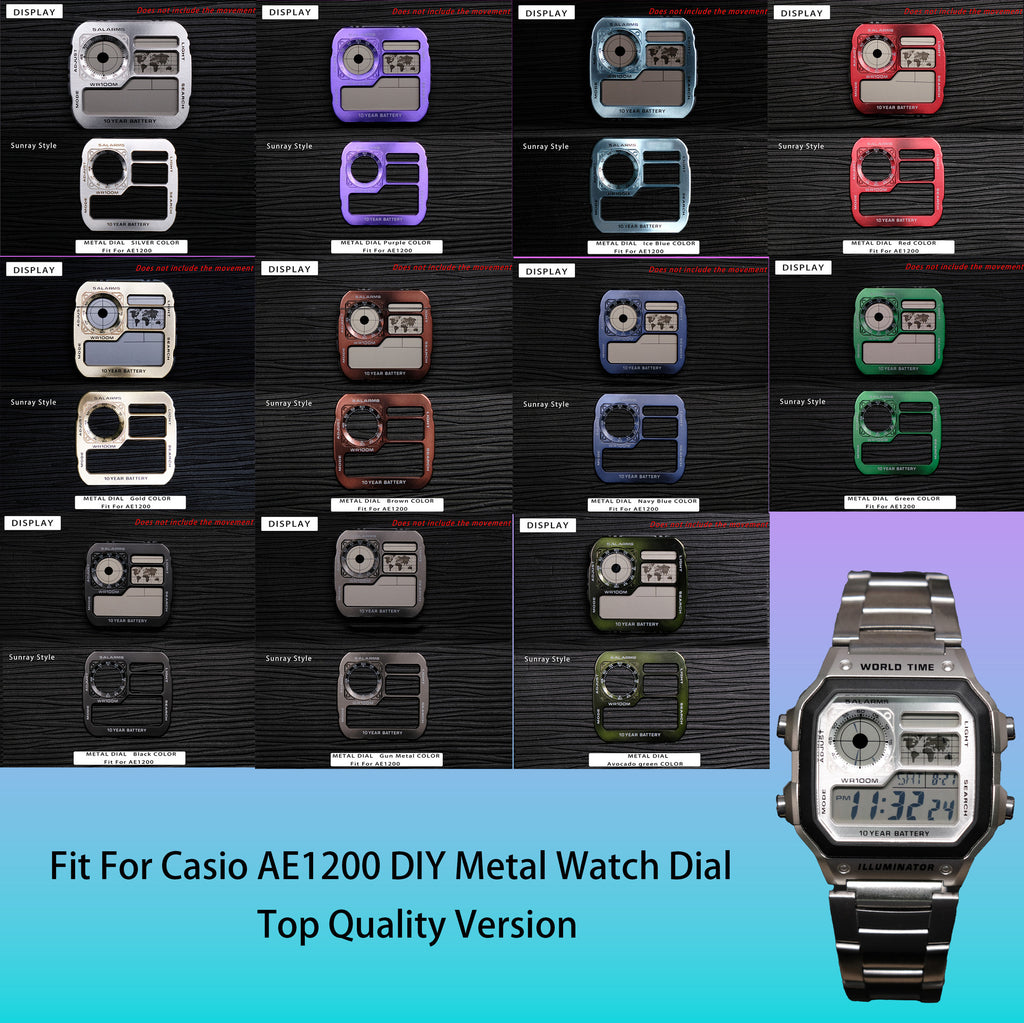 Metal AE1200 Watch Dial Modification Kit