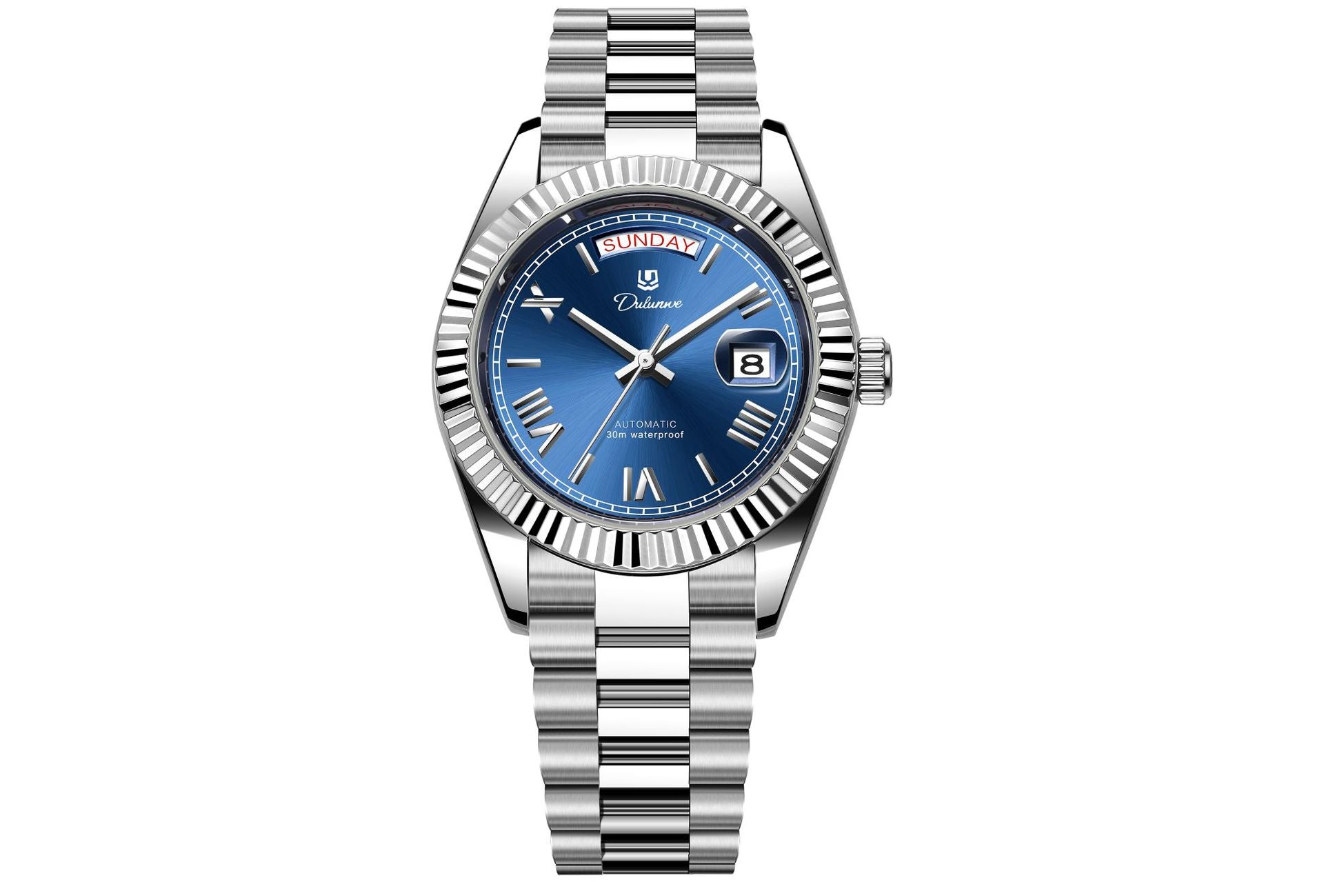 Automatic Calendar Mens Watch Stainless Steel