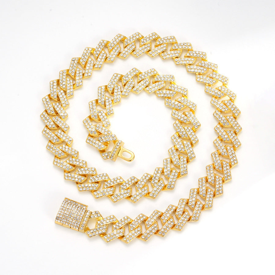 Diamond Rhombus Cuban Link Chain Necklace