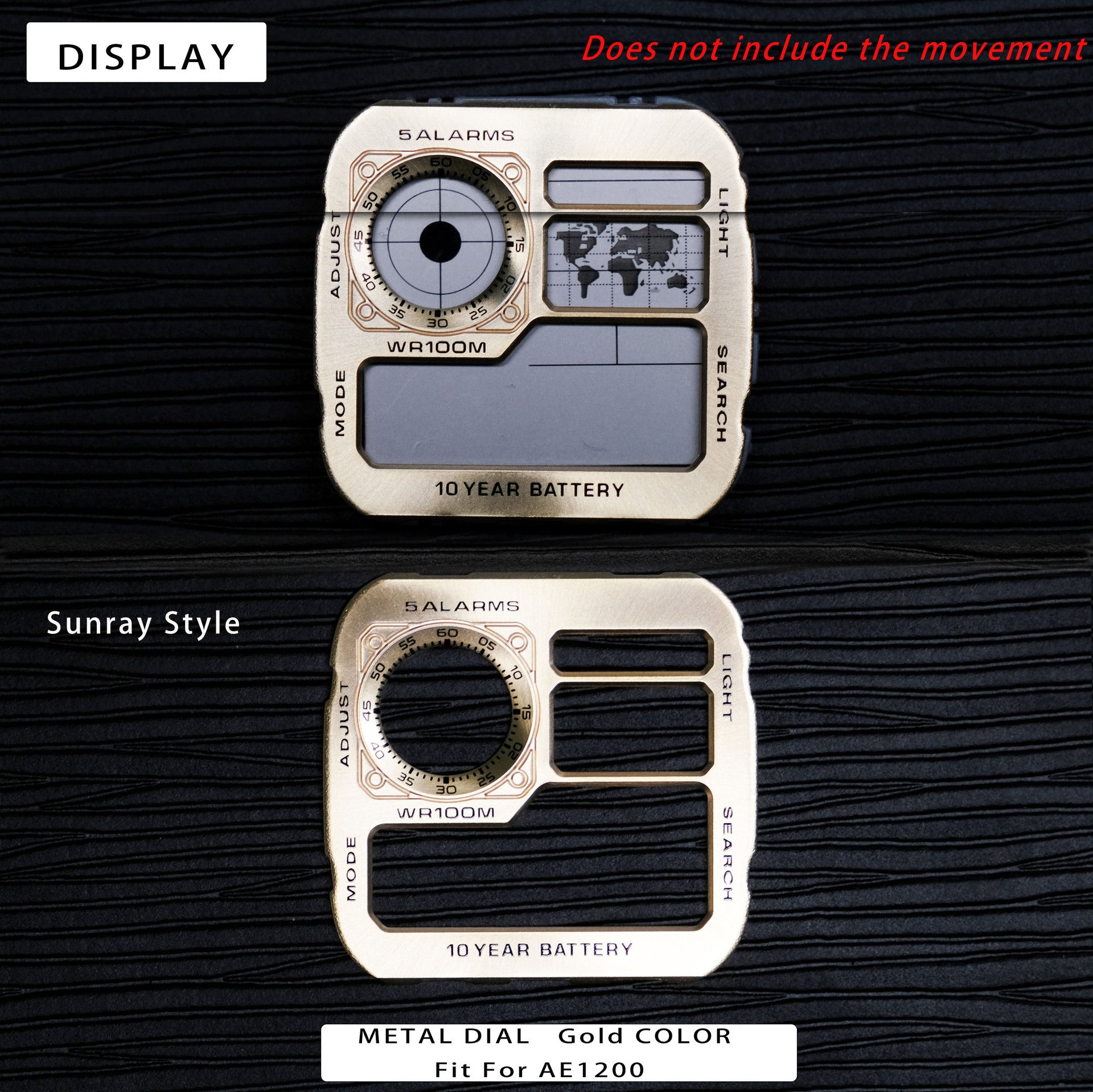 Metal AE1200 Watch Dial Modification Kit