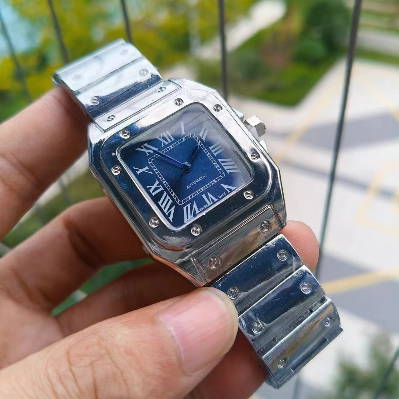 Automatic Roman Numeral Blue Balloon Watch